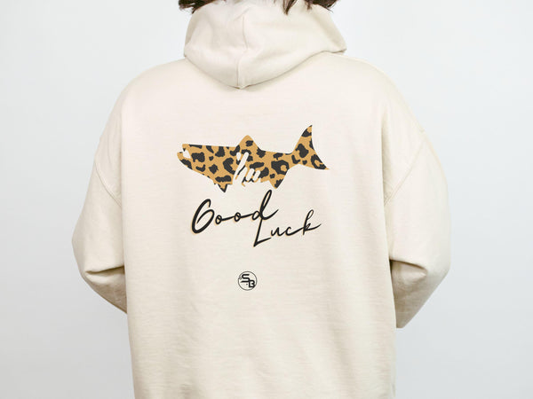 Leopard Shirt Fishing crewneck Japanese Streetwear Cheetah Graphic Hoodie Salmon Fishing Good Luck Gift for Fishing Dad Fishing Lover Shirt